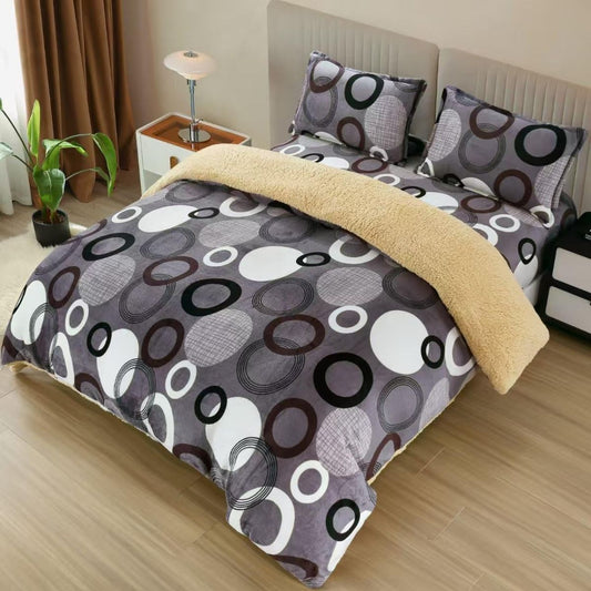 Lenjerie COCOLINO Gri, cu Blanita si Elastic, 180x200cm, Material Premium, cu 2 Fete de Perna Incluse